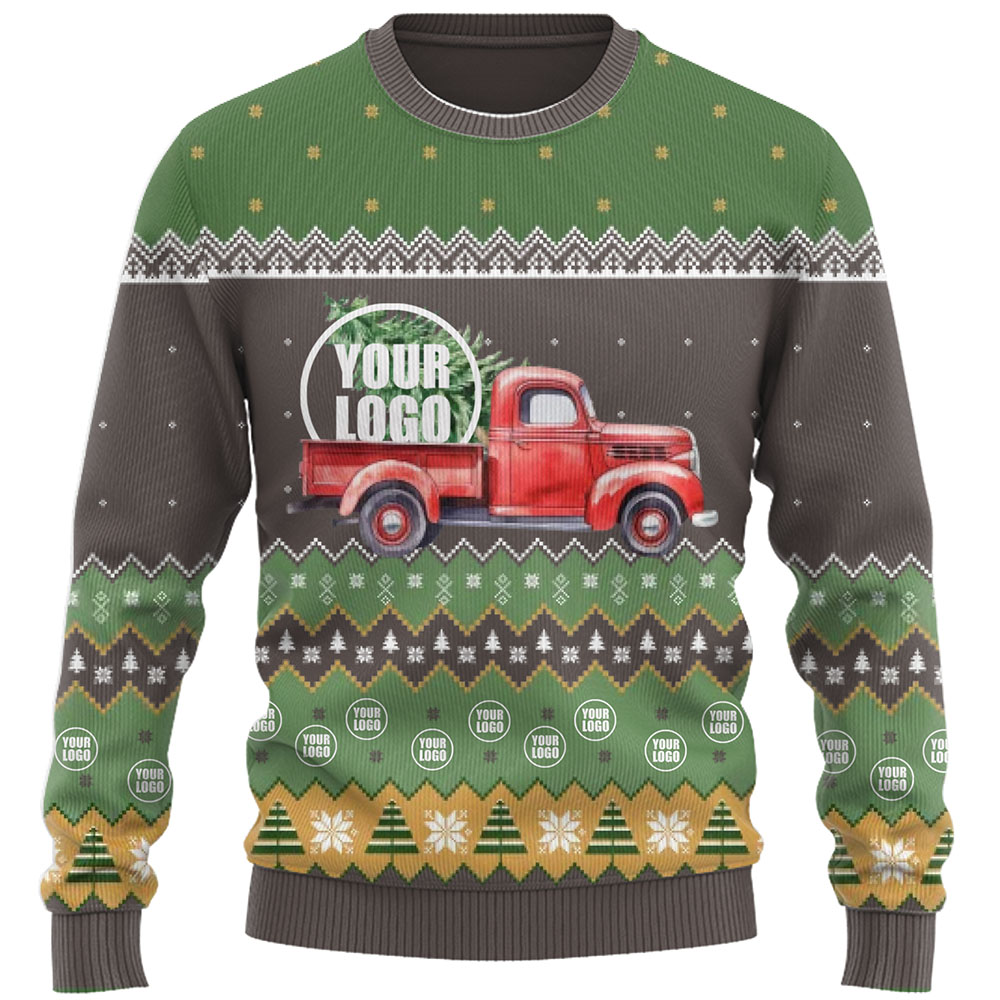 Holiday Theme Logo Or Face Ugly Christmas Sweater 3